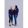Veste en pagne indigo couleur bleu disponible en taille S /M /L /XL/XXL